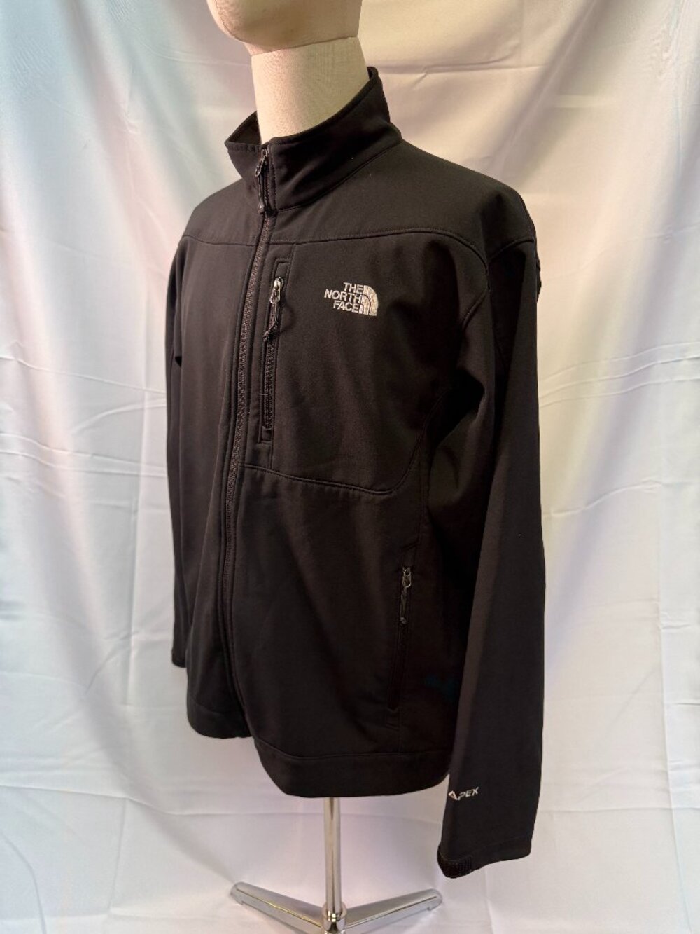 The North Face Apex Softshell Jacket Men's XL Black Full Zip Fleece Lined